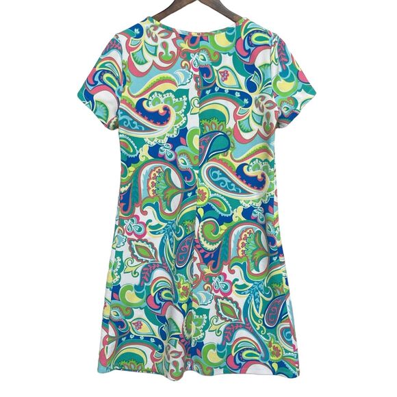 Ronni‎ Nicole T-Shirt Dress Women Size 8 Multicolor Paisley Stretch Textured - Picture 3 of 13